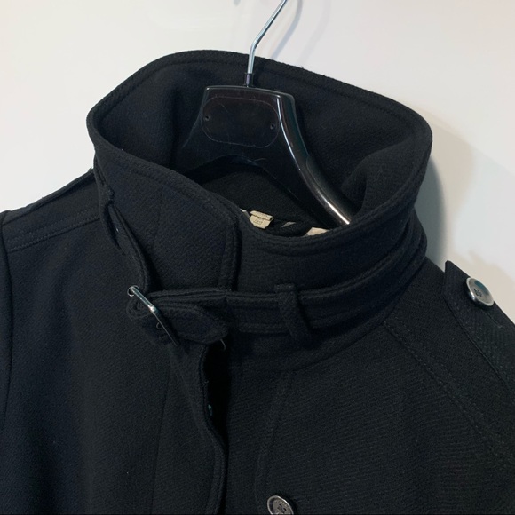 Black Burberry Brit Rushworth belted wool blend trench coat - Picture 3 of 11